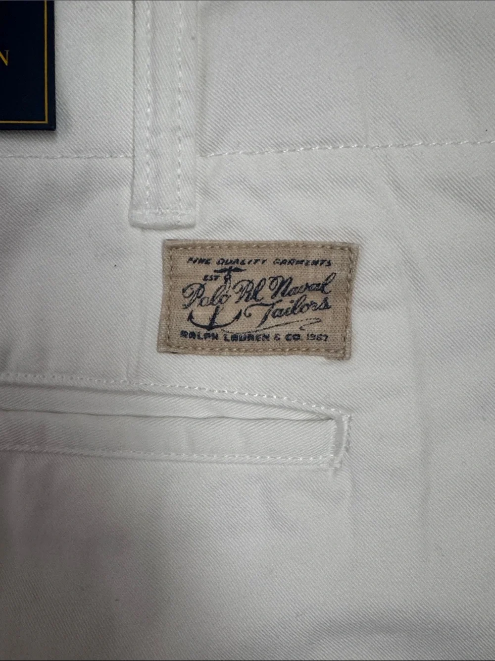 Polo by Ralph Lauren White Men's Flat-Front Lighthouse Embroidered Shorts - Picture 6 of 6